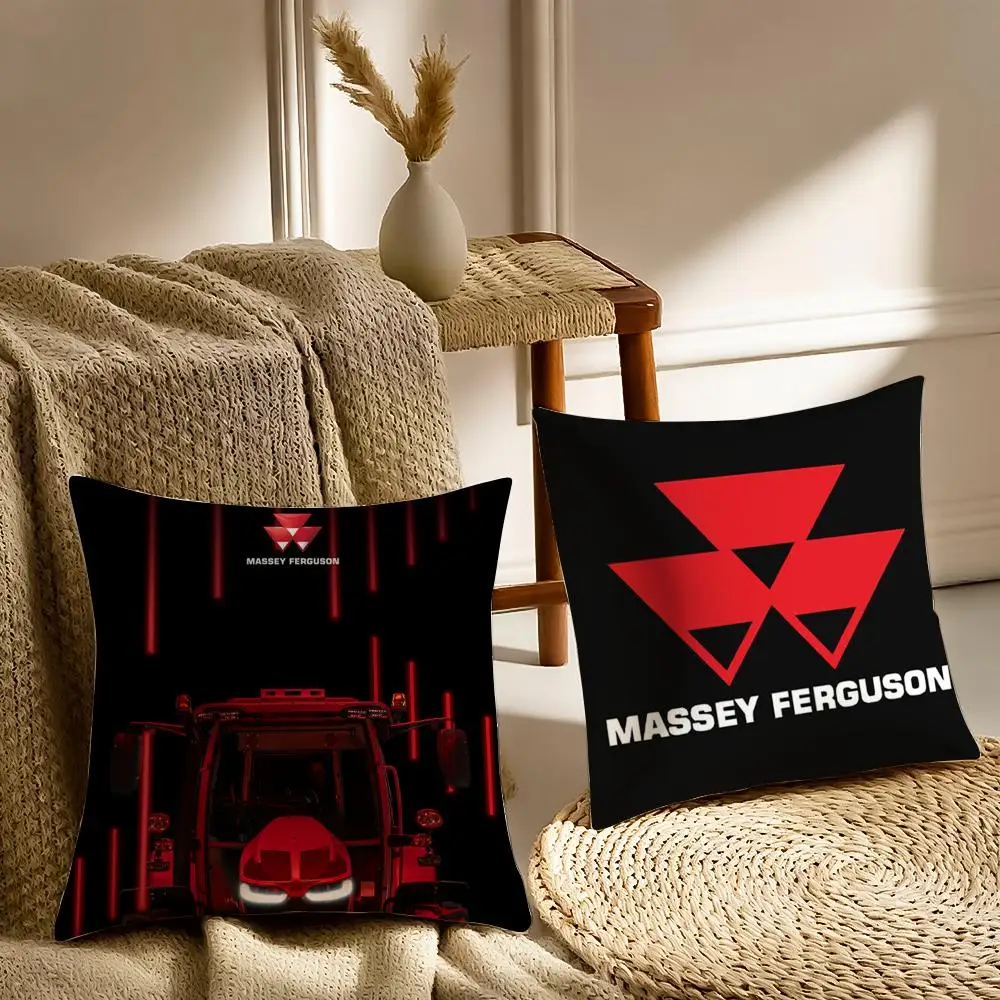 M-Massey F-FergusonS 쿠션 커버 부드러운 플러시 쿠션 커버 | 양면 인쇄 쿠션 커버 | 아늑한 소파 & 홈 데코레이션