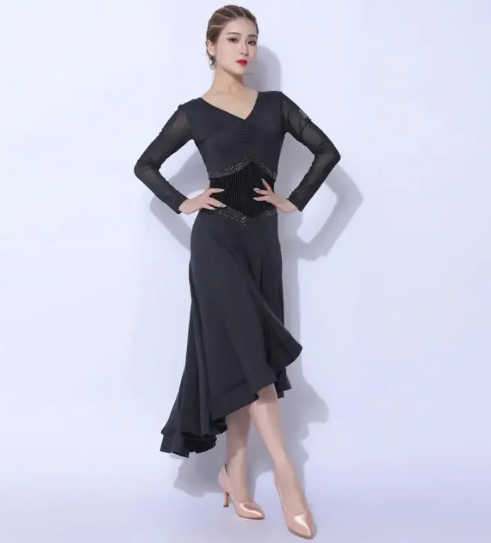 Vestido baile salon morno para mujer, disfraces Tango estandar, faldas vals para practical, ropa fiesta