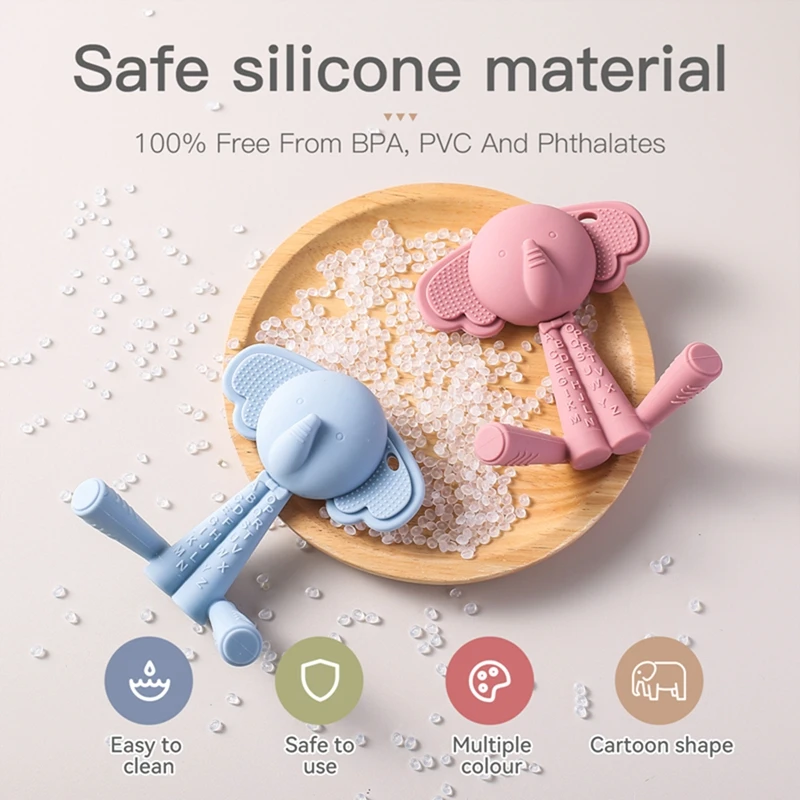 1PC Baby Silicone Teether Toys Food Grade Silicone Animal Grip Teething Toys for Newborn Soothing Tooth Teething Toys Gift 2