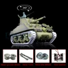 HENG LONG 7.0 Upgraded M4A3 RC Tank 1/16 Scale 2.4G Sherman RTR Remote Control Tank 3898 Metal Tracks Model TH17671 2