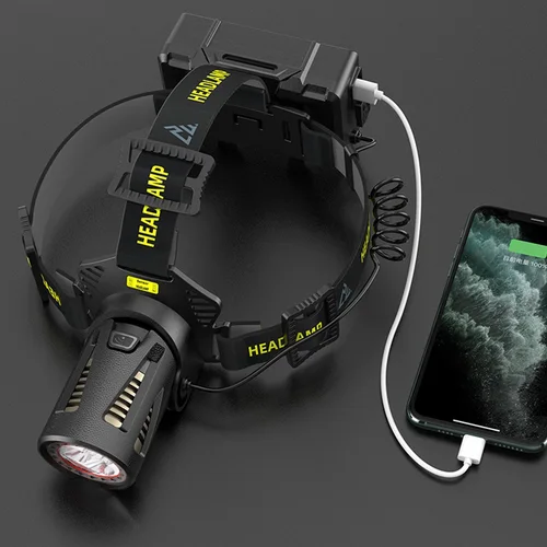 CYCLEZONE-USB 충전식 H6 LED 헤드램프, 방수 18650 배터리 토치 낚시 야외 캠핑 랜턴 센서 헤드 라이트 5