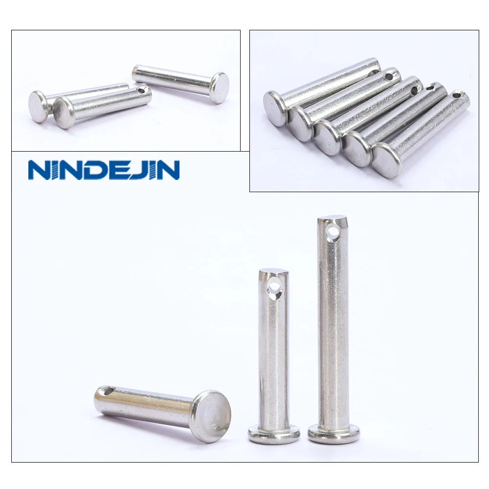 1-10pcs Flat Head Clevis Pins Shaft with Hole M3 M4 M5 M6 M8 M10 M12 M14 M16 304 Stainless Steel Location Positioning Dowel Pins
