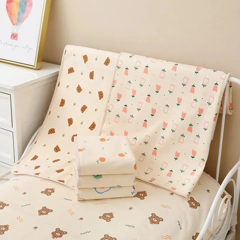 120*90CM Crib Sheet Waterproof Baby Urine Mat Cotton Reusable Infant Change Diaper Pad Cover Washable Newborn Bed Nappy Mattress