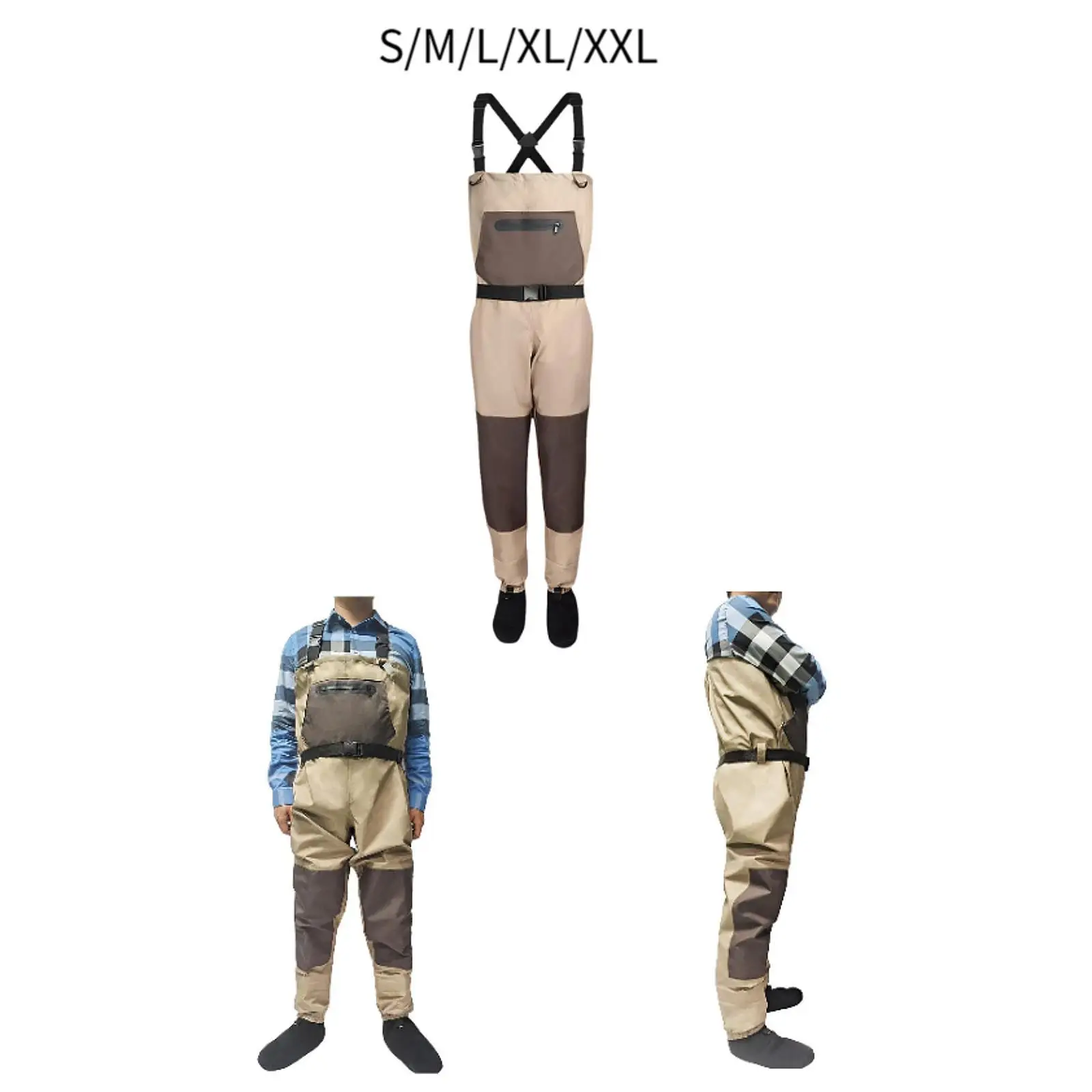 Chest Waders 3 Layer Practical Neoprene Fishermen Gift with Pocket Beginner Water Resistant Comfortable Portable Fishing Waders