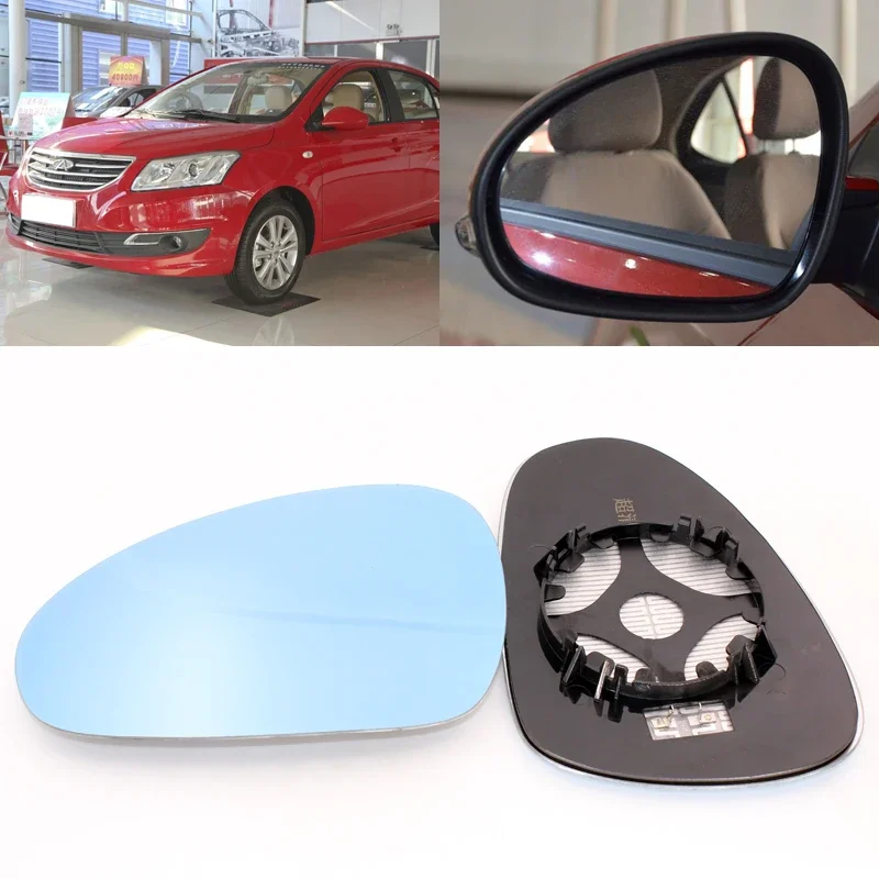 

For Chery E3 Car Side View Door Wide-angle Rearview Mirror Blue Glass With Base Heated 2pcs