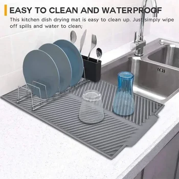 Silicone Drain Pad – Non-Slip Drying Mat & Anti-Scald Coaster for Pots, Tableware & Kitchen Utensils 1