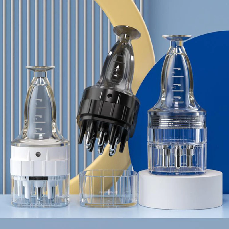 

6 игл, аппликатор для кожи головы, жидкая Расческа для корней волос, лекарственная расческа для волос, сыворотка для роста волос, масло, питающий массажер