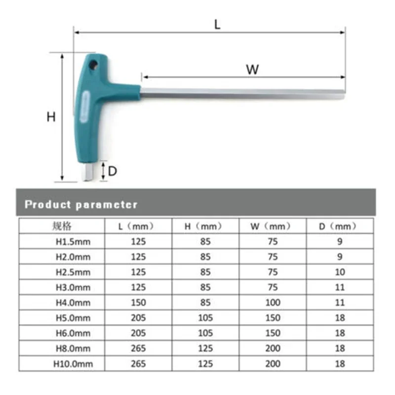Hexagonal Wrench Driver Furnitures Hex Inner Long Metric Motorycle Screwdriver Screws Six Angle Steel T-Handle