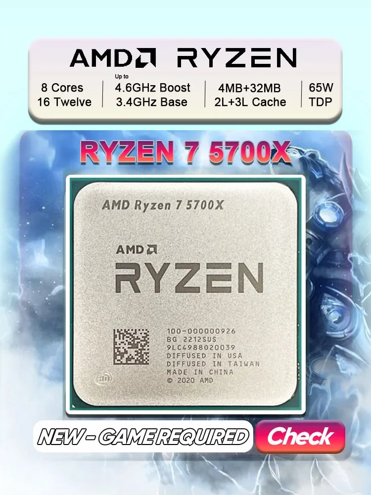AMD R7 5700X Ryzen 7 5700X 3.4 GHz 8 コア 16 スレッド CPU 7NM L3 