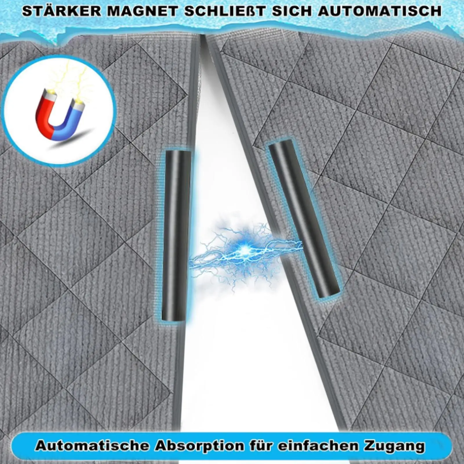 Door Insulation Cover Magnetic Thicken Barrier With Clear Window Weatherproof Temperature Protection Door Cover For Winter Home