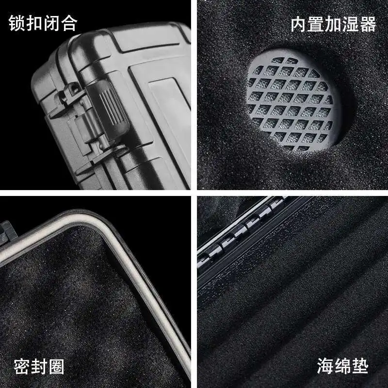 가습기가있는 시가 상자 보관 용 여행용 휴 미더 액세서리 5 개의 시가 흡연 액세서리 용 방수 ABS 여행용 케이스