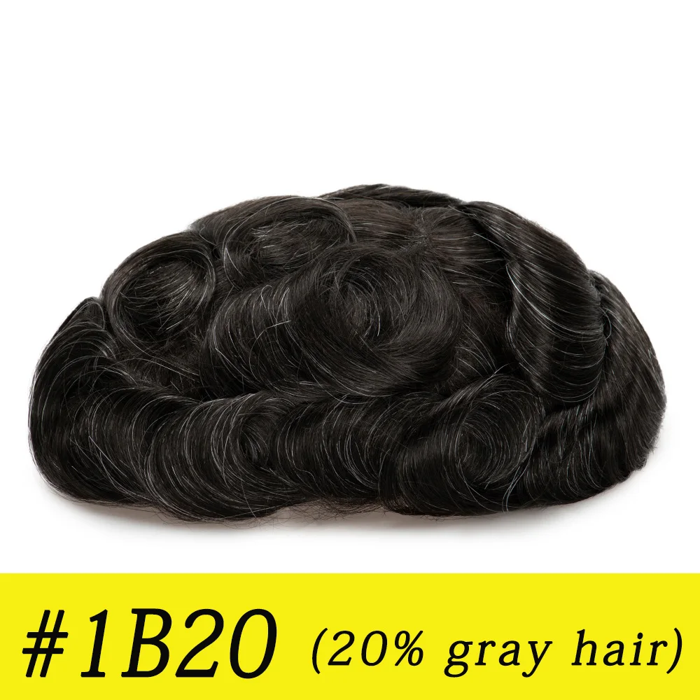 Human hair toupee 0.06mm Prosthesis Hair Pieces Skin Men Wig Natural Human Hair Replacement System Men Toupee 100% Human Prosthesis Male Wig