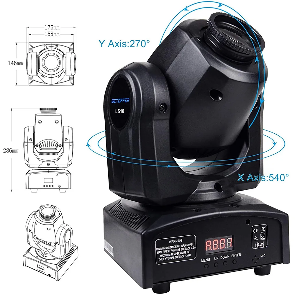 

Spotlight Moving Head 35W White LED Source Stage Lighting Party Wedding Disco Performance Bar Event Dance LS10 1PCS