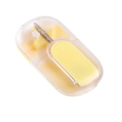 Compact Pill Cutter with Hidden Storage - Portable 2 - in - 1 Mini Medicine Box (Yellow)