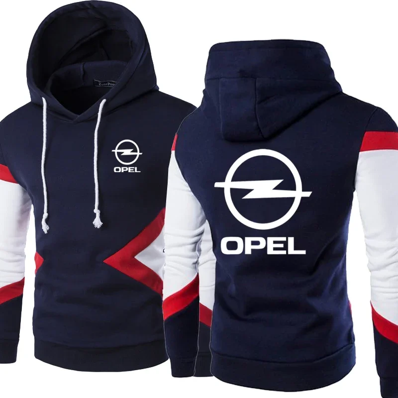 

New Fashion Spring Autumn Opel Hoodies Patchwork Men Pullover Sweatshirts Casual Long Sleeve Cotton Hoody