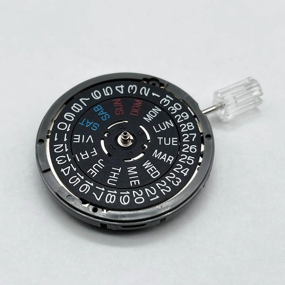 일본 NH36 무브먼트 영어-스페인어 날짜판 크라운 3.0/3.8시 방향 모드 NH36A 데이-데이트 3시 방향 블랙/화이트 디스크 4R36A