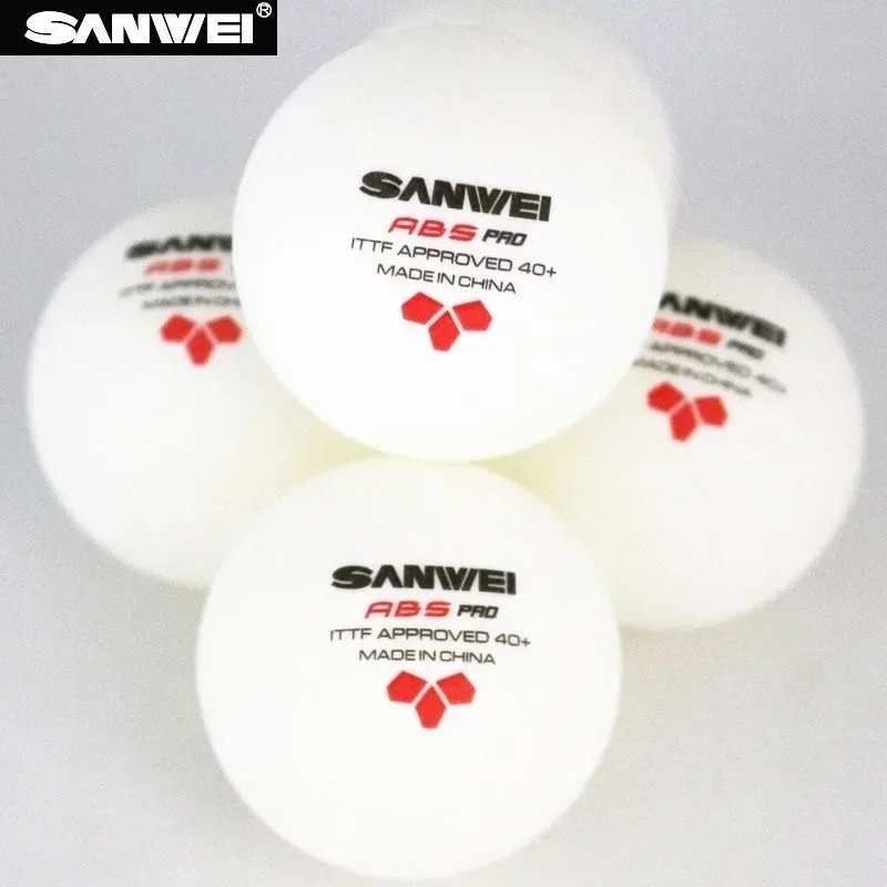 Table Tennis Balls SANWEI ABS PRO 3 Star Table Tennis Balls 6/12 Balls ITTF Approved 40+ New Material Plastic Ping Pong Ball White Competiton Level