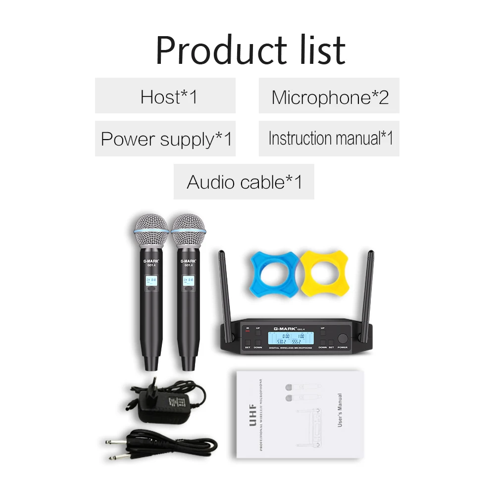 AliExpress Collection 무선 마이크 G-MARK GLXD4 전문 UHF 시스템, 무대 연설, 웨딩 쇼 밴드, 홈 파티 교회용 핸드헬드 마이크