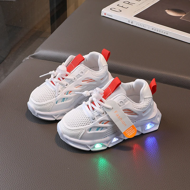 1-6 Years LED Baby Luminous Sport Sneakers Boys Girls Anti-slip Toddler Mesh Shoes