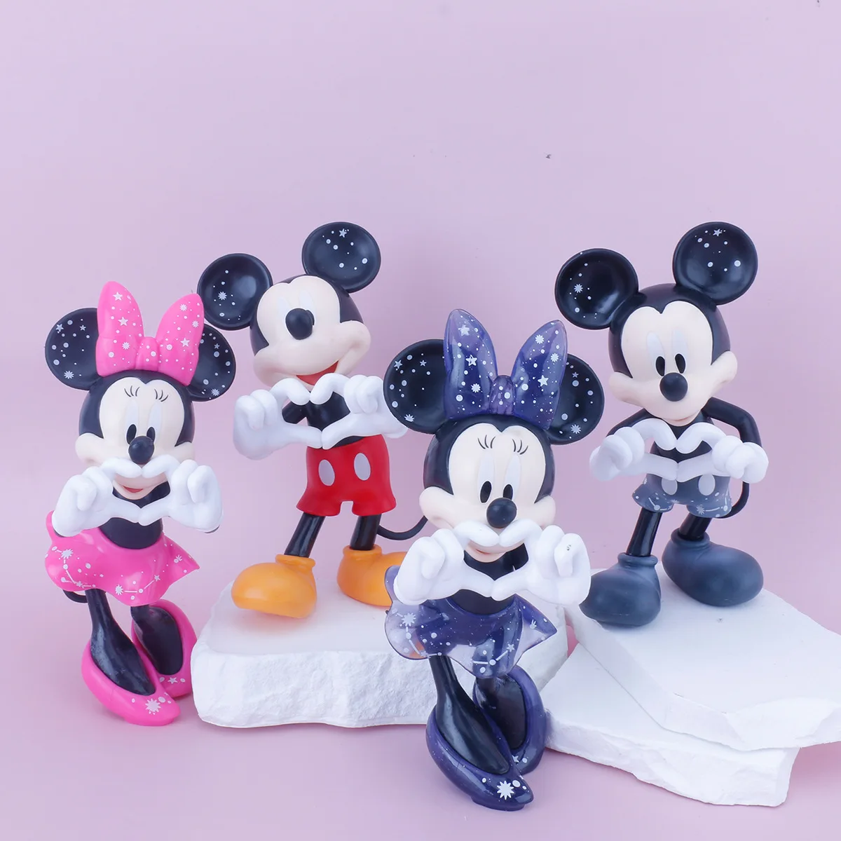 Ensemble Figurines Disney Mickey Minnie Cœur Étoilé