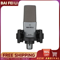 BAIFEILI C414 Condenser Microphone XLR with Cardioid 16mm Diaphragm for Vocal Recording, Podcasting, Streaming