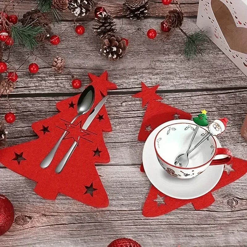 5/10pcs Tableware Bag Christmas Knife Rack