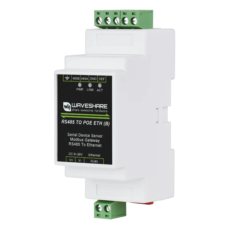 Serial Ethernet Device Server Industrial Modbus MQTT JSON serial server RS485 to RJ45 Ethernet TCP/IP to serial rail-mount support with POE function(optional)