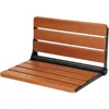 18" Teak Folding Shower Seat Wall Mounted,Fold Down Shower Bench for Shower Space Home Care Teak Wood Stool Aximum Load 380lb 1