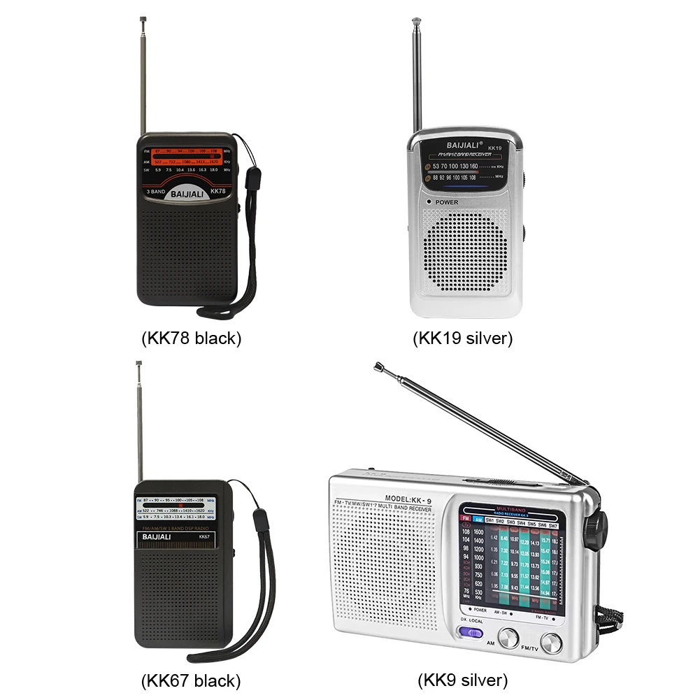 Portable Mini Radios Built-in Speaker Digital AM FM Radio Receiver Battery Radio With Telescopic Antenna For Indoor Outdoor Use