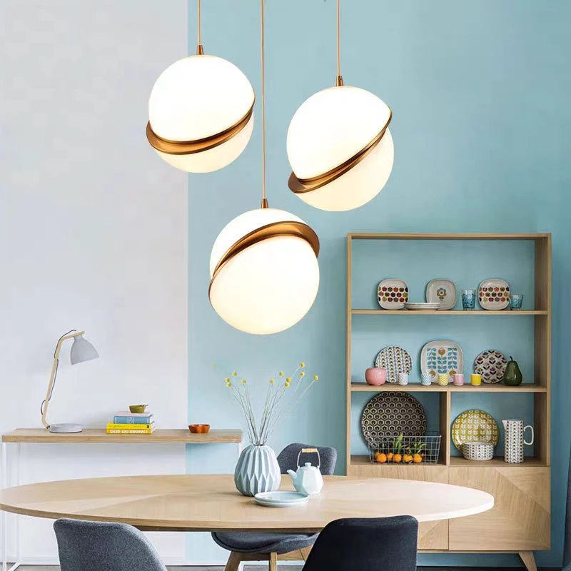 

Nordic Modern LED Pendant Lights for Dining Room Bedroom Bedside Kitchen Island Decor Hanging Lamp Ball Chandelier Home Lighting
