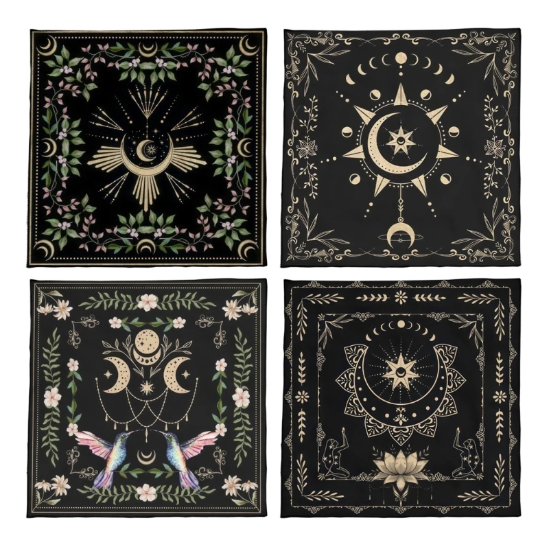 Dropship Tarots Tablecloth Rune Divinations Table Cover Astrology Oracles Board Game Mat Square Shape Pendulum Altar Table Cloth