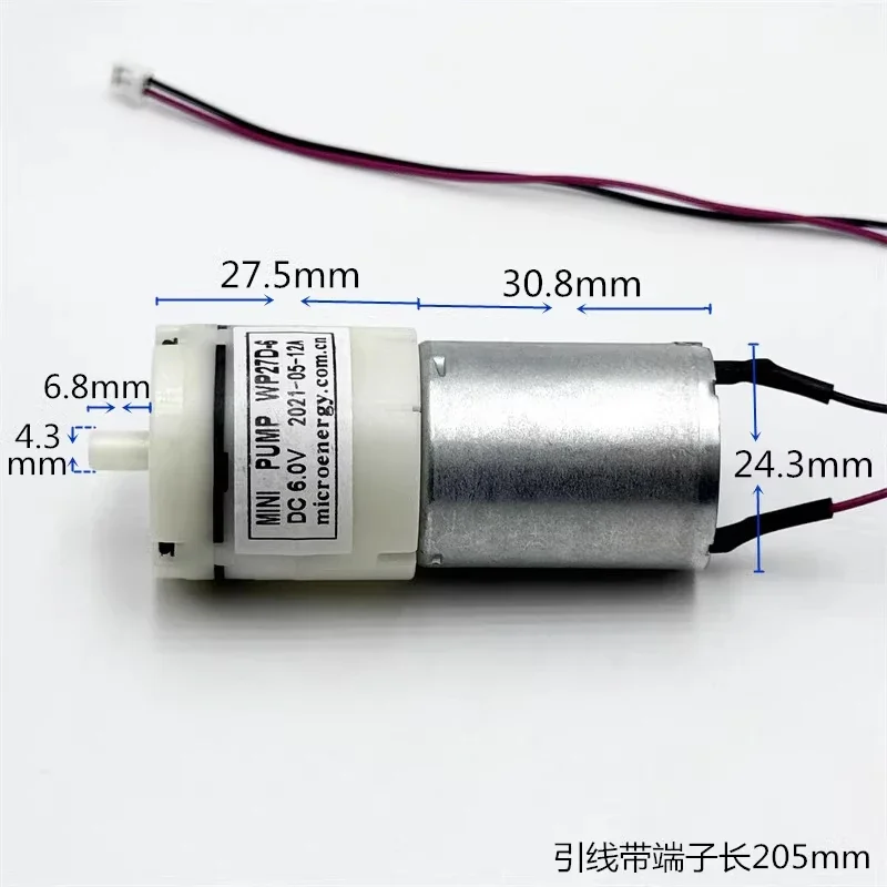 WP27D-6 DC 5V 6V 소형 미니 370 모터 에어 펌프 마이크로 산소 펌프 인플레이터 DIY 전자 혈압계 수족관 어항