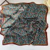 Vintage Flower Pattern Head Neck Scarves 65*65cm Cotton Linen Print Square Scarf For Women Small Shawls Female Bag Scarves 5