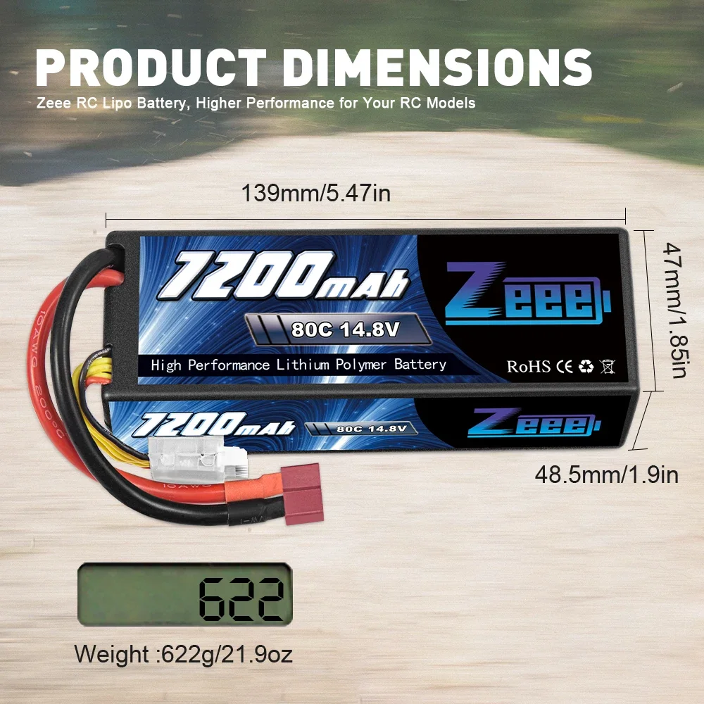 Batterie LiPo 2S 50C 5200mAh EC5/EC3/T pour RC