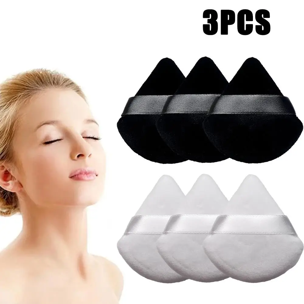 3Pcs Triangle Velvet Powder Puff Make Up Sponges for Face Eyes Contouring Shadow Seal Cosmetic Foundation Makeup Tool M2Z3