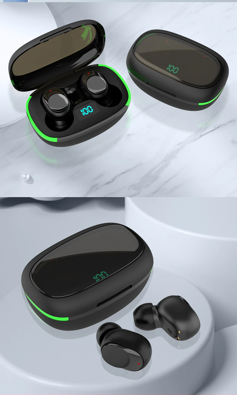 Tws Y80 Bluetooth 5.1 Wireless Headphones Charging Case 9d Stereo