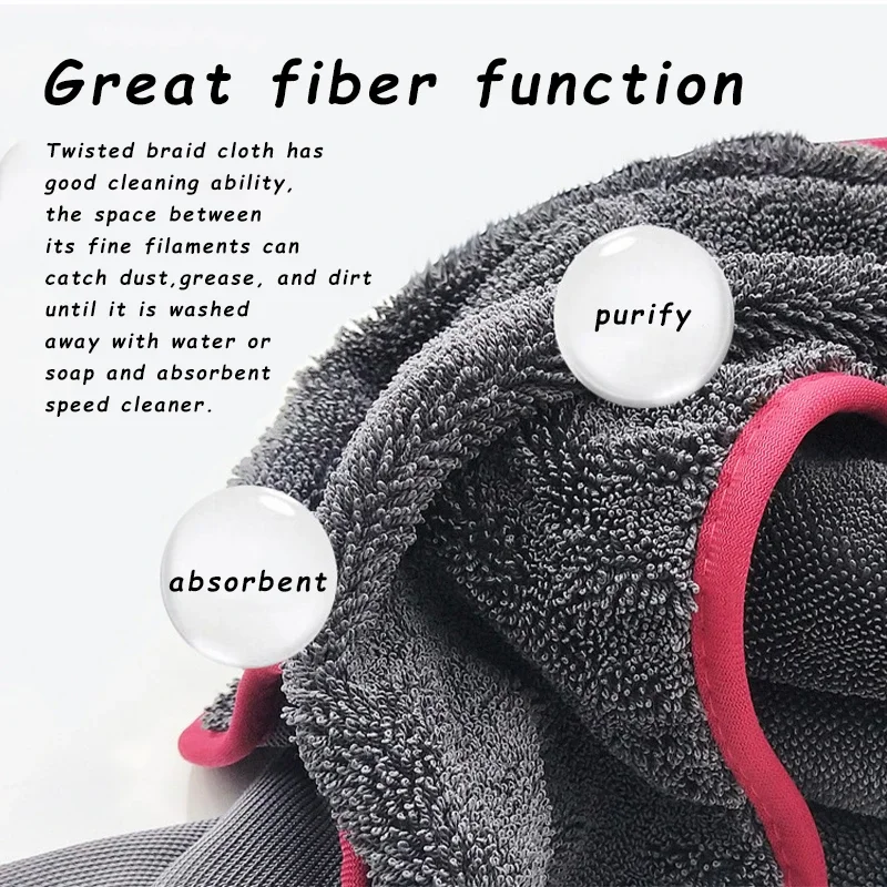 650GSM Ultra-Thick Microfiber Car Wash Towel | Twisted Loop Design Super Absorbent Auto Detailing Cloth