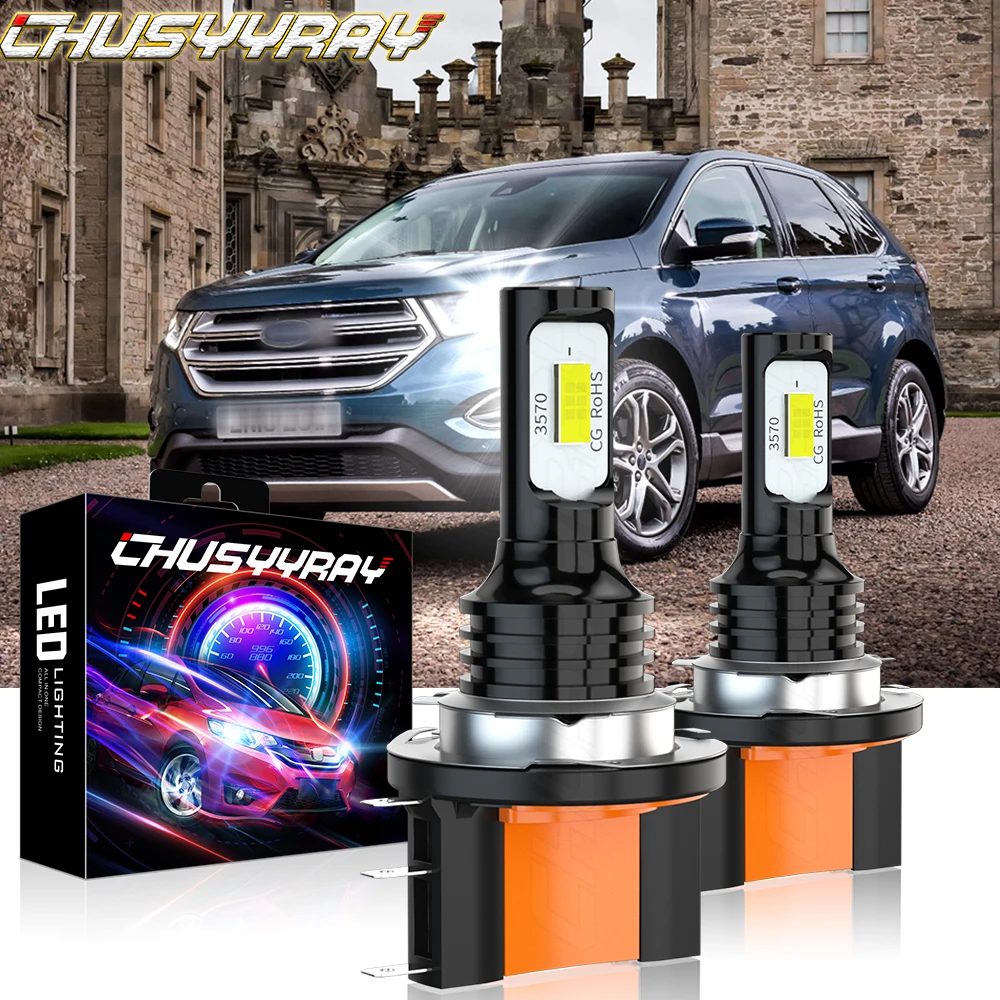 

CHUSYYRAY 2X Compatible For 2018 2019 Ford Edge LED Headlights Super bright white H15 Bulbs High Beam DRL Bulbs Car accsesories