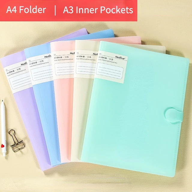 A4 File Folder Information Book Paper Clip Folder Student Folders Bag  Multi-Layer Transparent Document Folder A4 Office Supplies