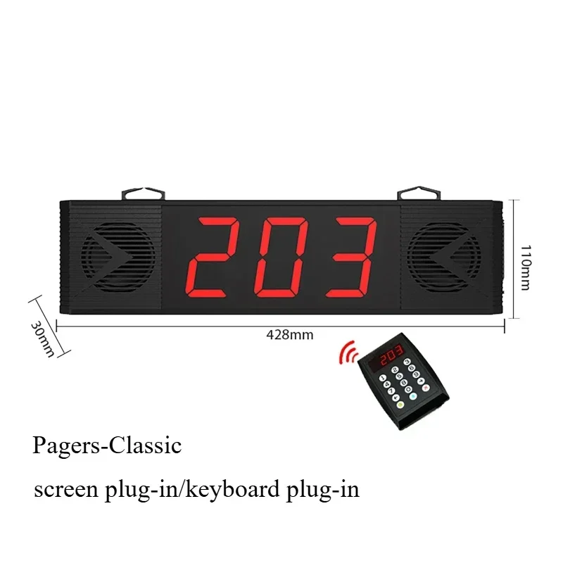 Take a Number System Queue Wireless Calling System Bank and Ticket Dispenser Loud Speaker Voice Broadcast 3 Digits Display