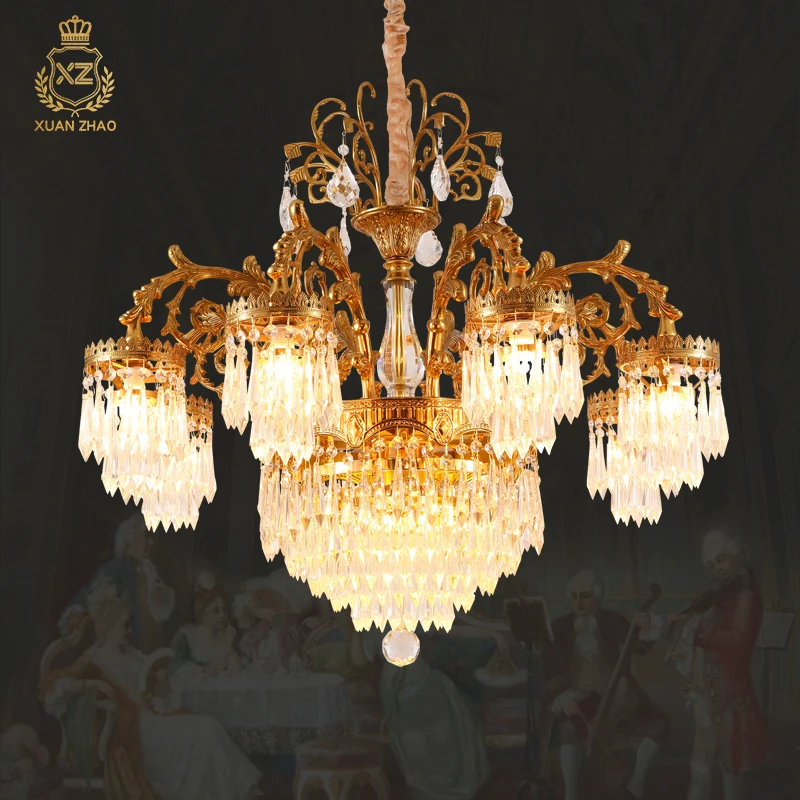 Victoria Solid Brass Hanging Light Fixture Pendants Raindrop Crystal Glass Prism Chandelier Lamp