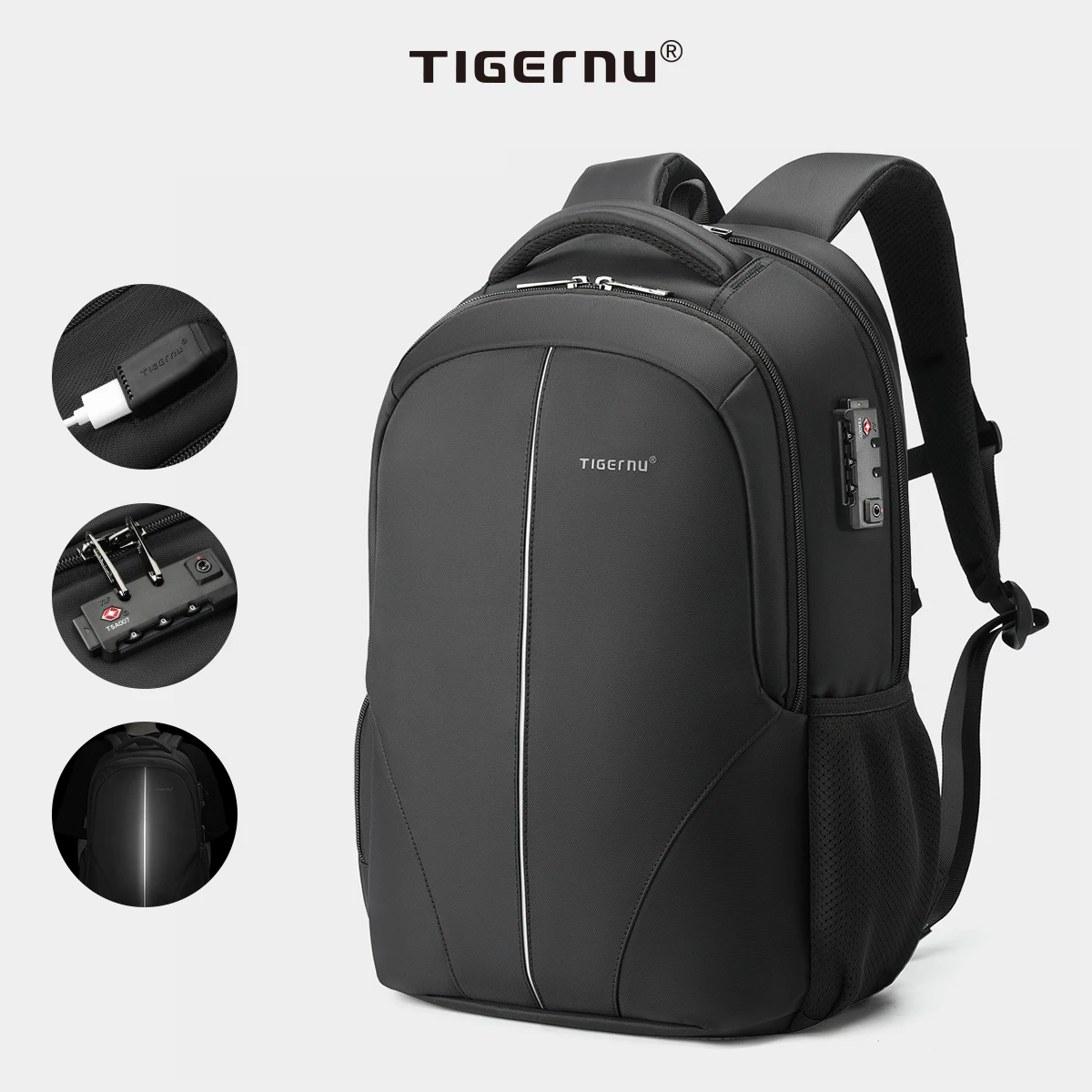 Tigernu 여행 배낭 14-15.6-17 ''남성용 노트북 배낭 TSA 도난 방지 배낭 나일론 배낭 가방 Schoolbag 배낭
