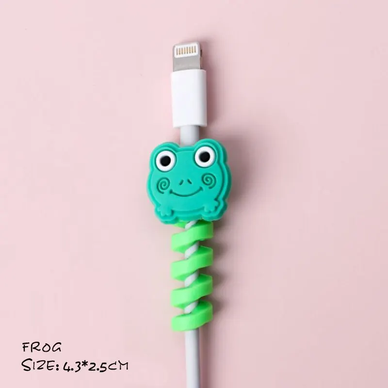 4pcs/set Cartoon Animal Cable Wire Protector Cord Wire Protection Mini Cover Charging Cable Winder Cable Wire Protector