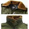 B15 Retro Bomber Jacket Men's Winter Multi Pocket Thicken Warm Cotton-padded Clothes Windproof Fur Collar Lapel Parker Coat 5