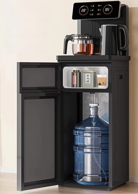 220V Automatic Vertical Water Dispenser Tea Bar Machine With Remote Control Dual Temperature Display Dual Outlet 5