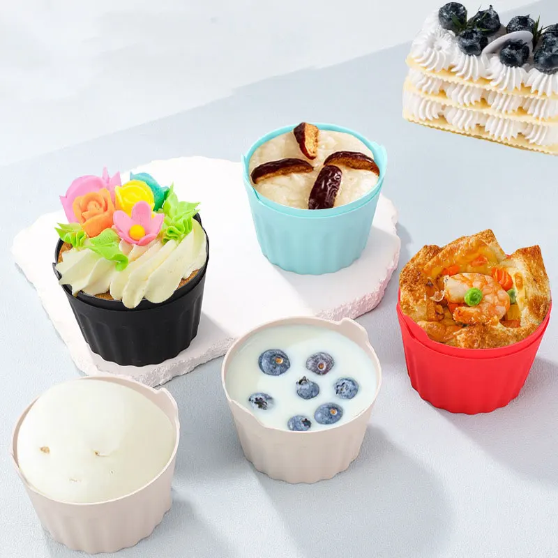 1/6Pcs Air Fryer Baking Silicone Mold Non-stick Egg Baking Liner Reusable Bakeware Easy Release Baking Supplies 2025 New