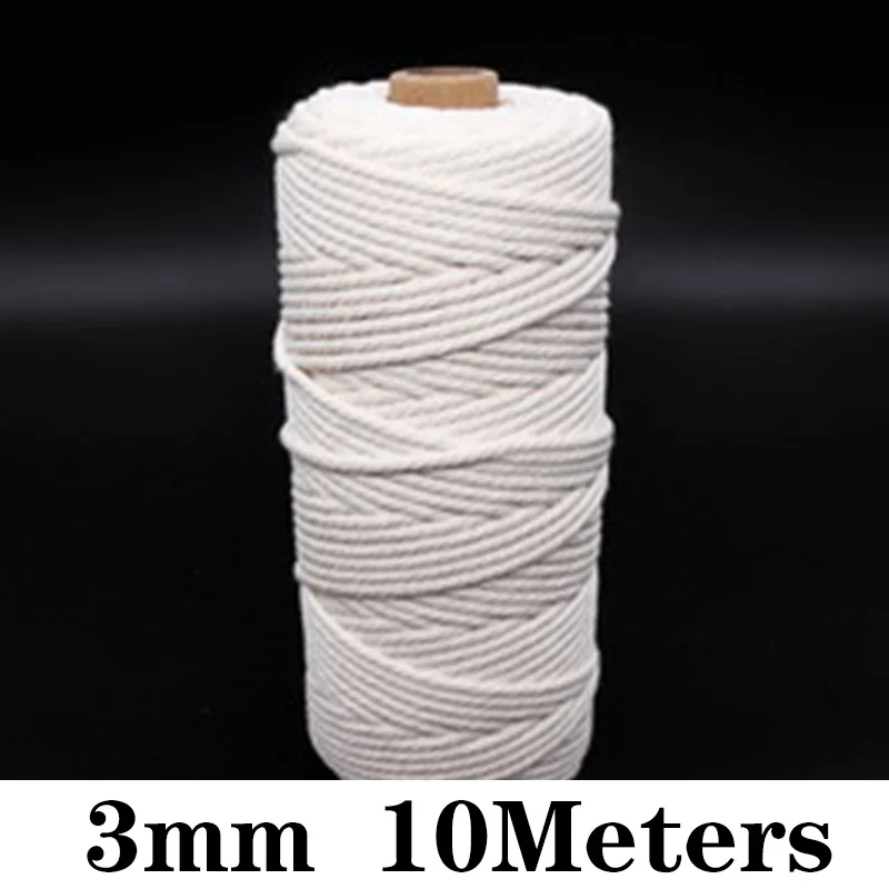 Natural Cotton Macrame Cord 1/2/3/5/8/10mm Rope Ribbon String Sewing DIY Handmade Thread Twine Weave Home Accessories Decoration 