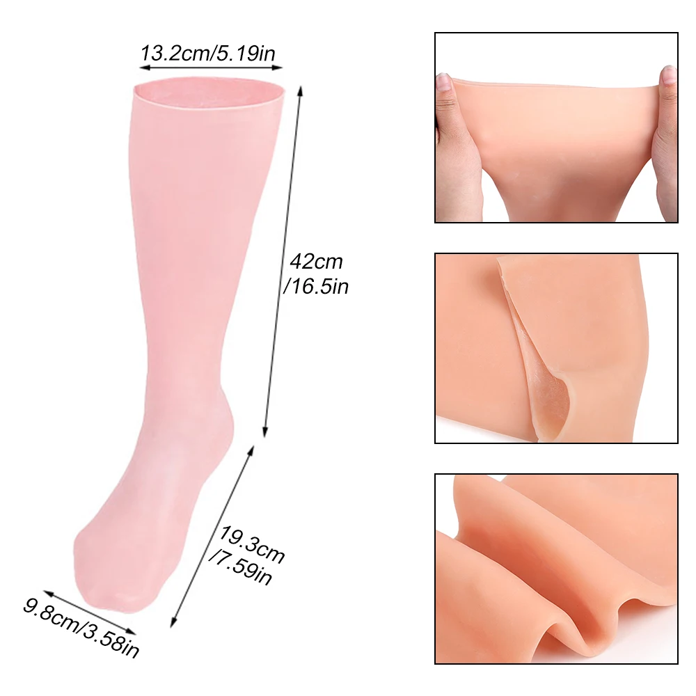 Feet Long Care Socks 1Pair SEBS Moisturizing Silicone Gel Elasticity Care Exfoliate Protectors Anti Cracking Spa Foot Skin foot care socks