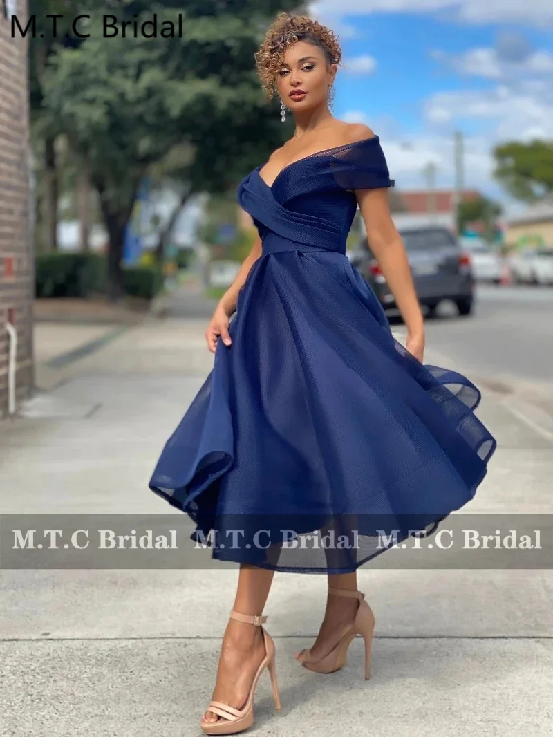 Short Pink Bridesmaid Dresses Off The Shoulder A Line Organza Black Girls Wedding Party Gowns For Maids Of Honor
