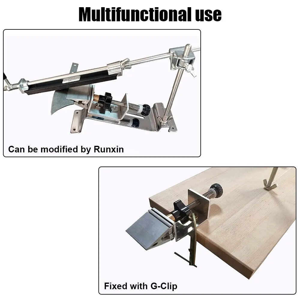 홈 주방 DIY 나이프 블레이드 고정 에지 앵글 샤프너 소용돌이 클램프 용 금속 360 도 플립 클립